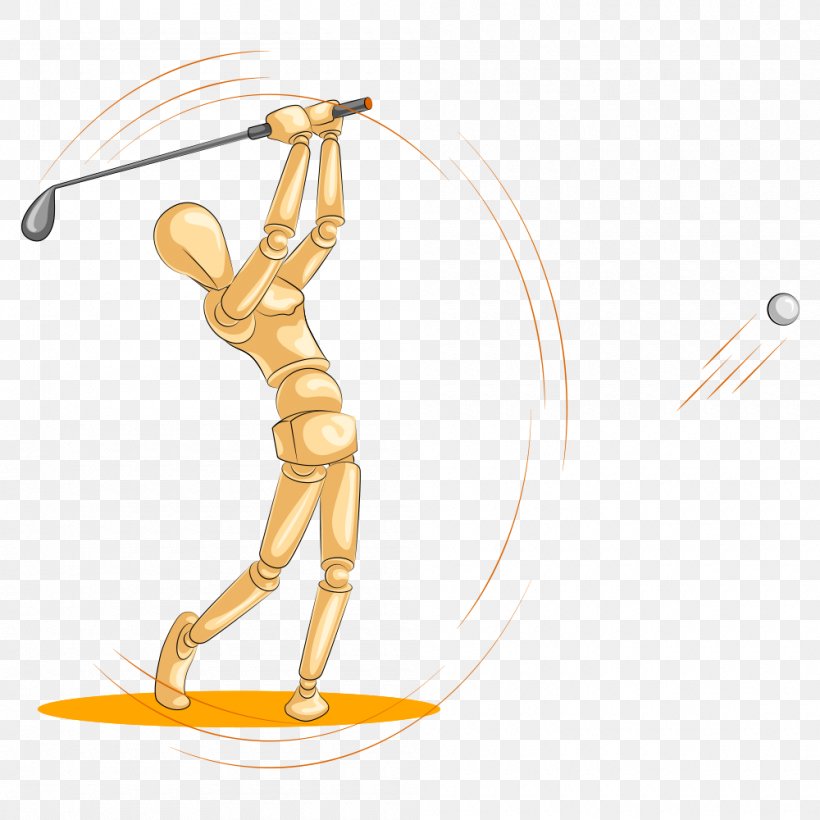 Golf Sport Euclidean Vector, PNG, 1000x1000px, Golf, Arm, Balance, Ball, Cartoon Download Free