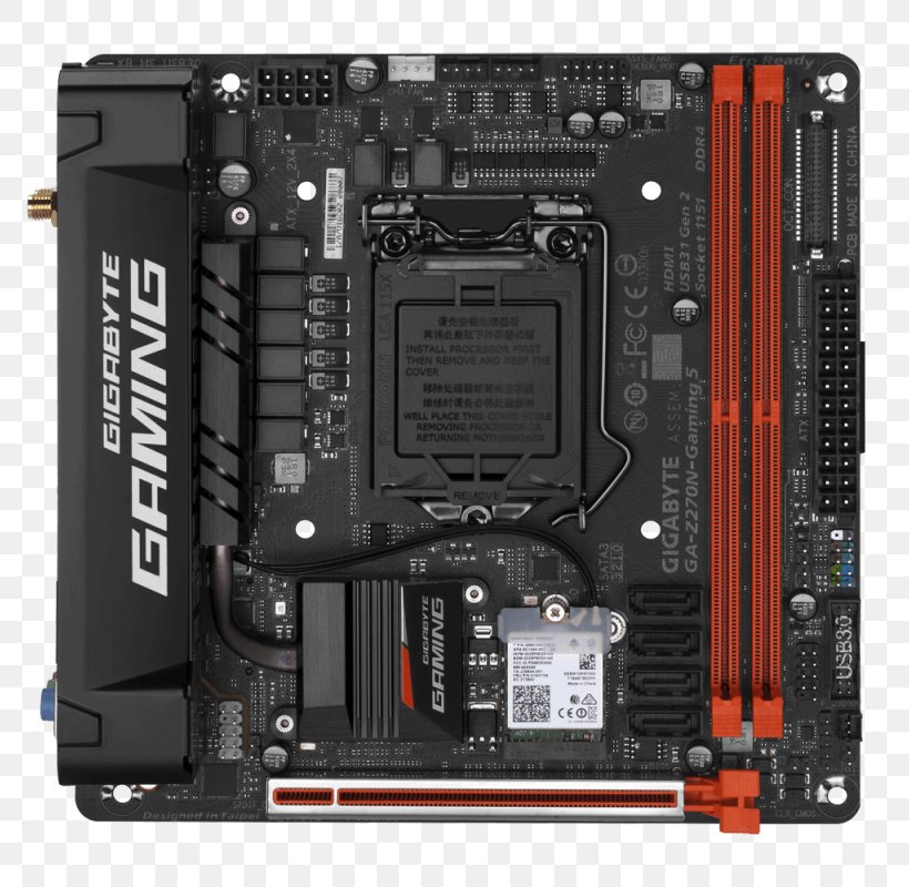 Intel Gigabyte Technology LGA 1151 GIGABYTE Gigabyte GA-Z270N-GAMING 5 Motherboard, PNG, 800x800px, Intel, Asrock Fatal1ty Z270 Gaming K6, Computer, Computer Accessory, Computer Case Download Free