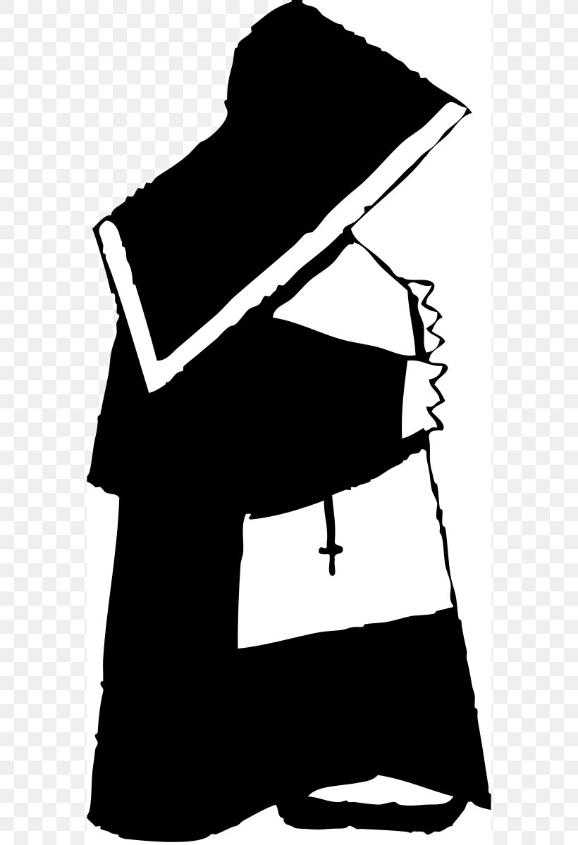 Nun Clip Art, PNG, 576x1200px, Nun, Animation, Art, Black, Black And White Download Free