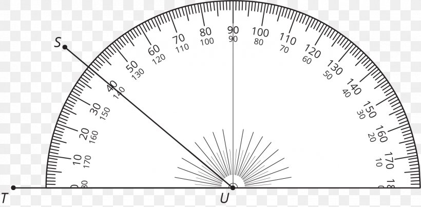 Protractor Measurement Geometry Angle Ruler, PNG, 1490x733px, Protractor, Accuracy And Precision, Area, Black And White, Compass Download Free