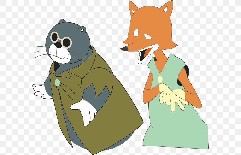The Fox And The Cat Kitten Clip Art, PNG, 600x527px, Cat, Animation, Bear, Carnivoran, Cartoon Download Free