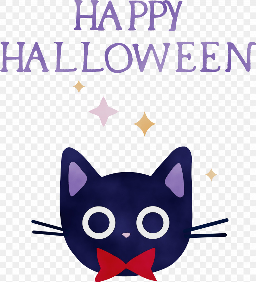 Cat Cat-like Snout Whiskers Cartoon, PNG, 2719x3000px, Happy Halloween, Cartoon, Cat, Catlike, Geometry Download Free