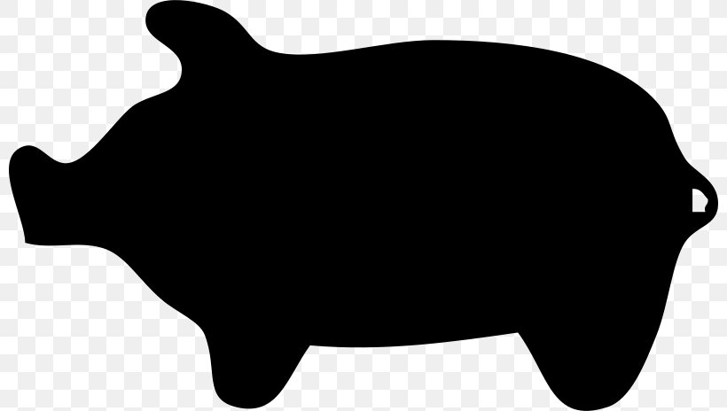 Domestic Pig Clip Art, PNG, 800x464px, Domestic Pig, Animal, Black, Black And White, Carnivoran Download Free