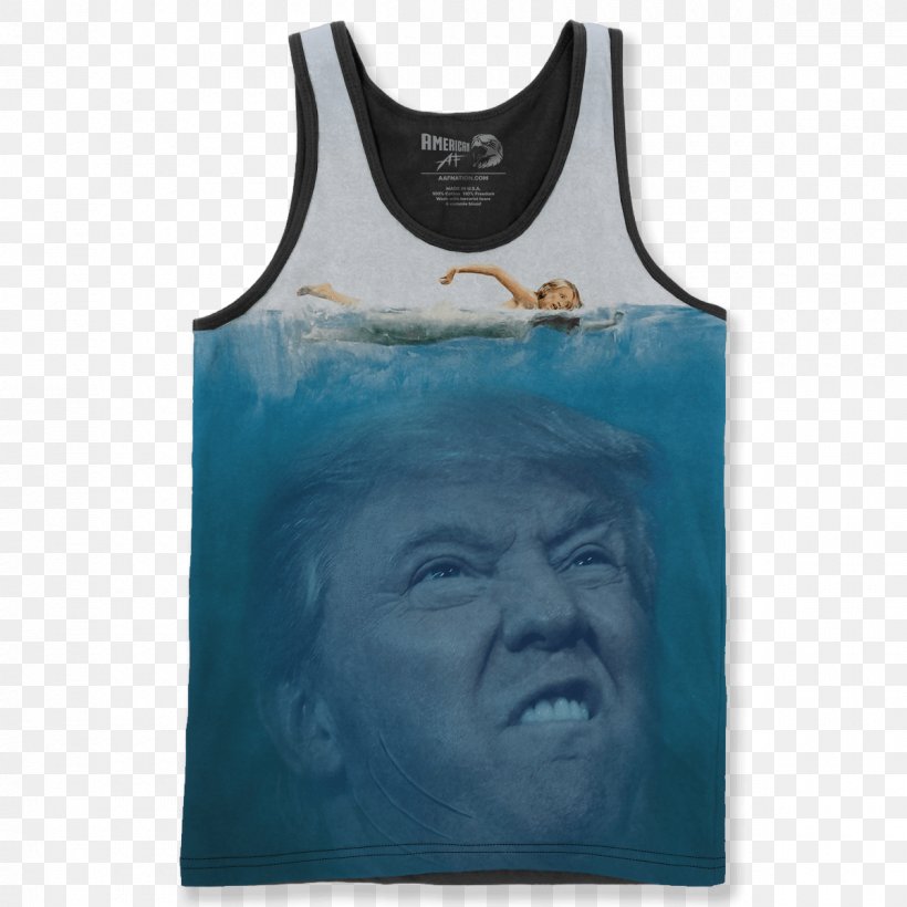 Donald Trump T-shirt Jaws United States YouTube, PNG, 1200x1200px, Donald Trump, Active Tank, Aqua, Clothing, Jaws Download Free