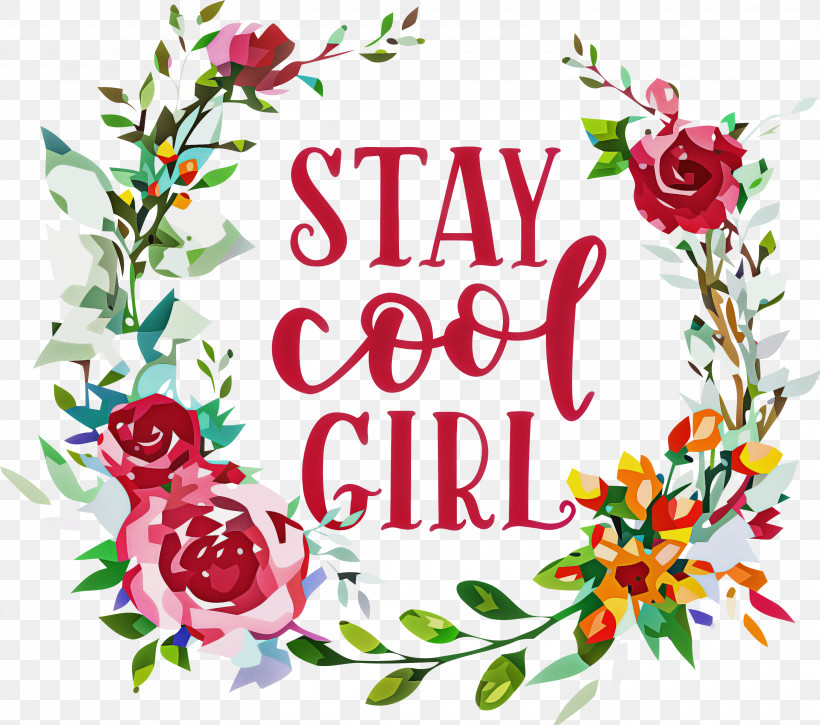 Stay Cool Girl Fashion Girl, PNG, 3000x2653px, Fashion, Cricut, Cut Flowers, Cutting, Floral Design Download Free