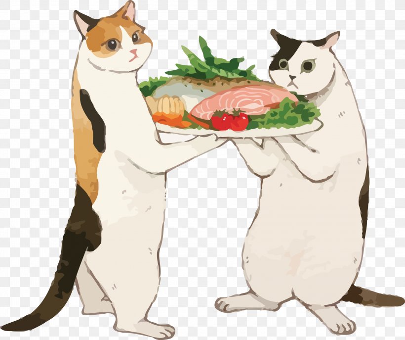 Cat Fish Dish, PNG, 3000x2515px, Cat Fish Dish, Cartoon, Cat, Small To Mediumsized Cats, Tail Download Free