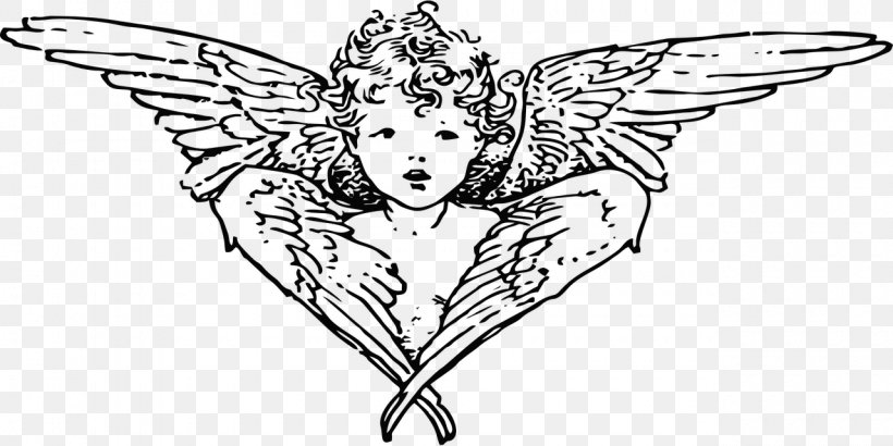 Cherub Angel Cupid Putto Clip Art, PNG, 1280x640px, Watercolor, Cartoon, Flower, Frame, Heart Download Free