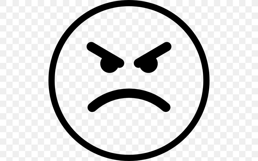 Smiley Emoticon Anger Management, PNG, 512x512px, Smiley, Anger, Anger Management, Black And White, Emoji Download Free