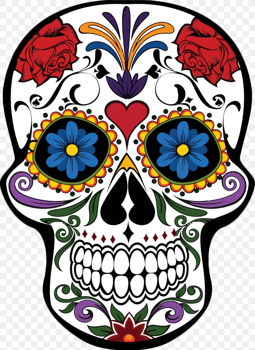 Calavera T-shirt Day Of The Dead Skull Mexican Cuisine, PNG, 963x1325px, Calavera, Art, Bone, Cafepress, Clay Download Free