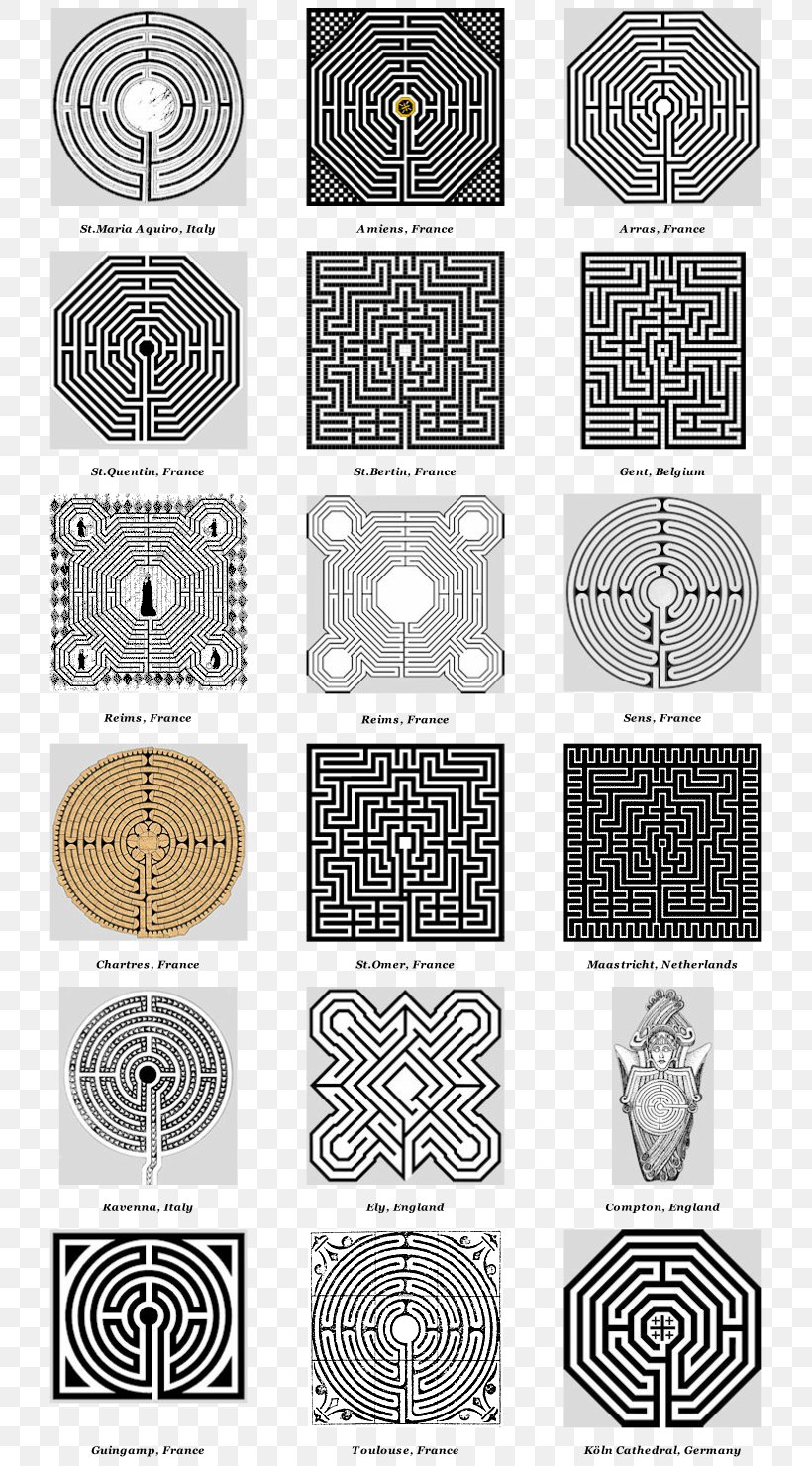 Chartres Cathedral Labyrinth Minotaur Theseus Maze, PNG, 781x1480px, Labyrinth, Art, Black And White, Brand, Chartres Download Free