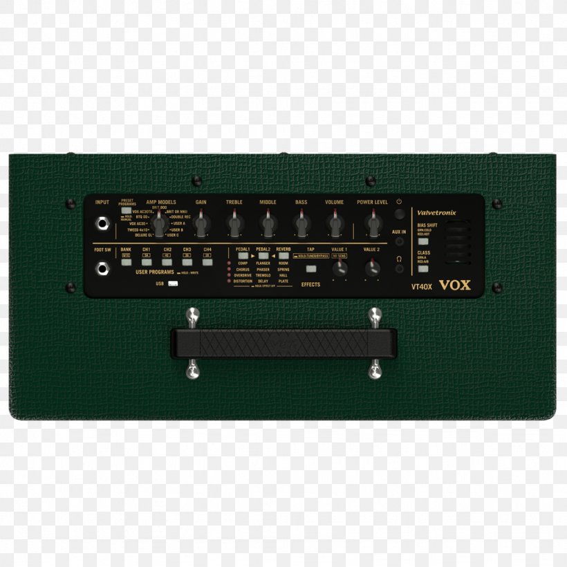 Guitar Amplifier Vox VT20X Vox VT40X British Racing Green, PNG, 1024x1024px, Guitar Amplifier, Amplificador, Amplifier, British Racing Green, Electric Guitar Download Free