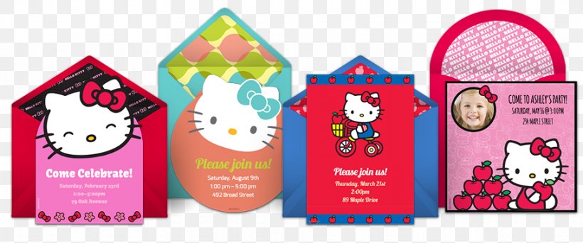 Hello Kitty Online Wedding Invitation Party Birthday, PNG, 910x380px, Hello Kitty, Baby Shower, Birthday, Character, Greeting Note Cards Download Free