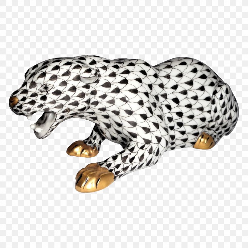 Leopard Jaguar Black Panther Cheetah Herend, PNG, 1024x1024px, Leopard, Animal Figure, Antique, Big Cat, Big Cats Download Free
