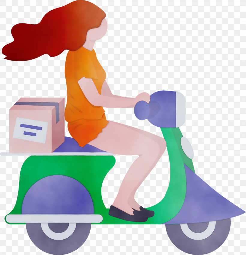 Scooter Vehicle Vespa, PNG, 2892x3000px, Delivery, Girl, Paint, Scooter, Vehicle Download Free