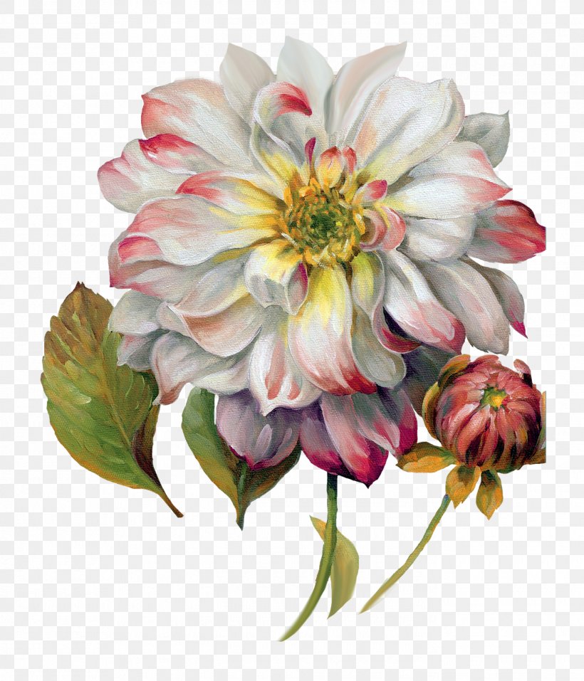 Flower Painting Floral Design Decoupage, PNG, 1370x1600px, Flower, Art, Chrysanths, Cut Flowers, Dahlia Download Free