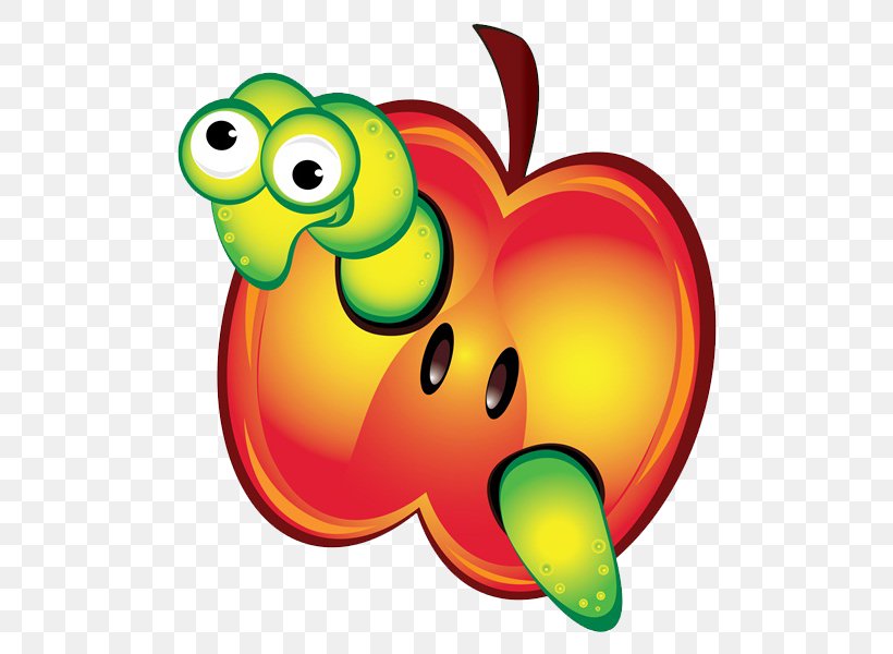 Worm Apple Clip Art, PNG, 600x600px, Watercolor, Cartoon, Flower, Frame, Heart Download Free