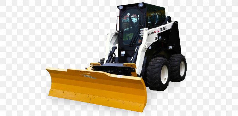 Bulldozer Machine Snowplow Skid-steer Loader Snow Removal, PNG, 1000x487px, Bulldozer, Backhoe Loader, Bucket, Construction Equipment, Grader Download Free