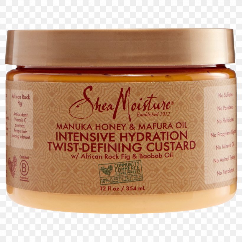 Custard Cream SheaMoisture Manuka Honey & Mafura Oil Intensive Hydration Hair Masque Shea Moisture, PNG, 1500x1500px, Custard, Babassu Oil, Butter, Castor Oil, Cream Download Free