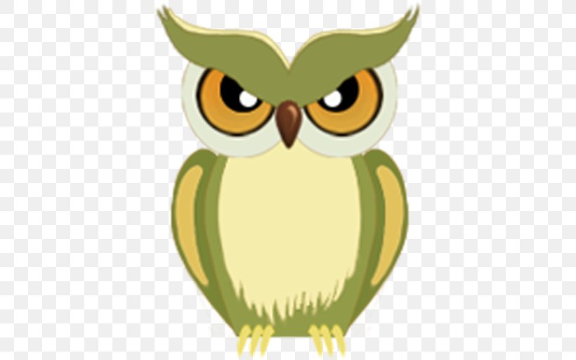 Owl Clip Art Illustration Green Beak, PNG, 512x512px, Owl, Beak, Bird, Bird Of Prey, Green Download Free