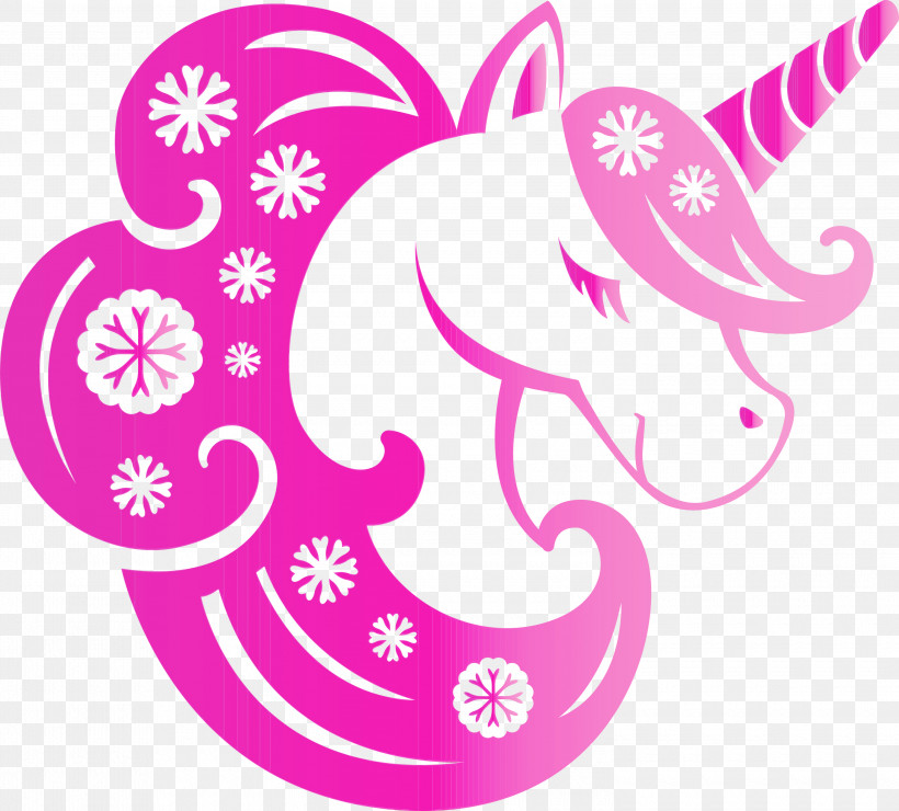 Pink Temporary Tattoo, PNG, 3000x2709px, Unicorn, Christmas Unicorn, Paint, Pink, Temporary Tattoo Download Free