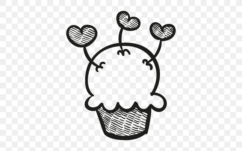 Cupcake Birthday Cake Icon, PNG, 512x512px, Cupcake, Area, Birthday Cake, Black And White, Cake Download Free
