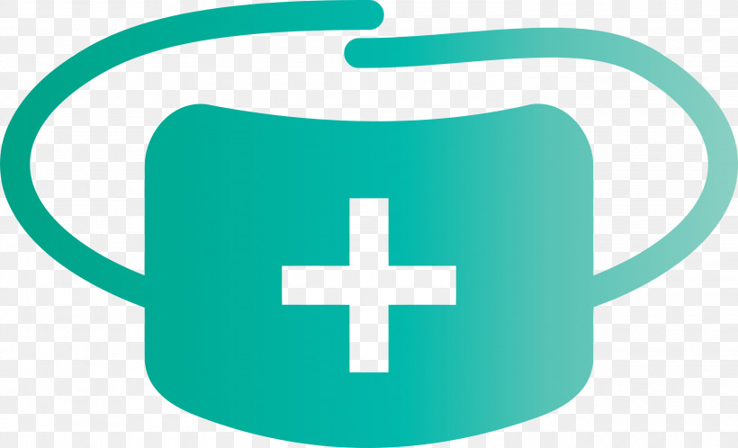 Medical Mask, PNG, 3000x1822px, Medical Mask, Aqua, Cross, Line, Logo Download Free