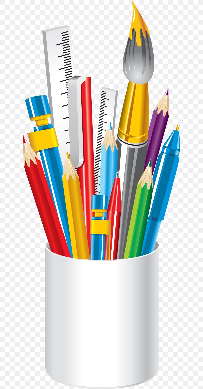 School Supplies Colored Pencil Clip Art, PNG, 636x1571px, School, Colored Pencil, Crayon, Education, National Secondary School Download Free