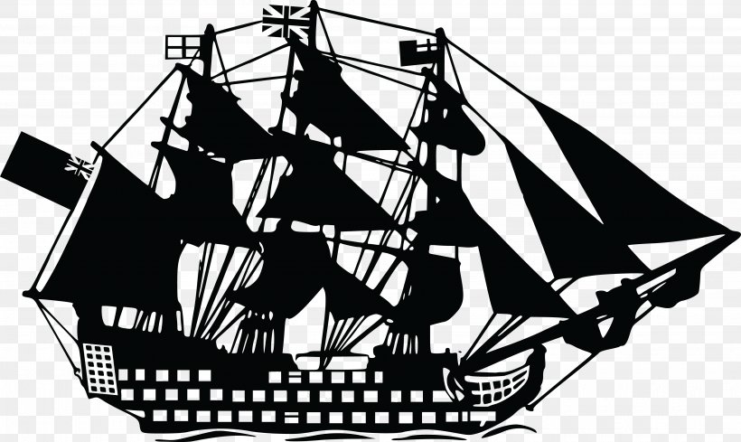 T-shirt Sailing Ship Clip Art, PNG, 4000x2389px, Tshirt, Barque, Black And White, Brigantine, Caravel Download Free