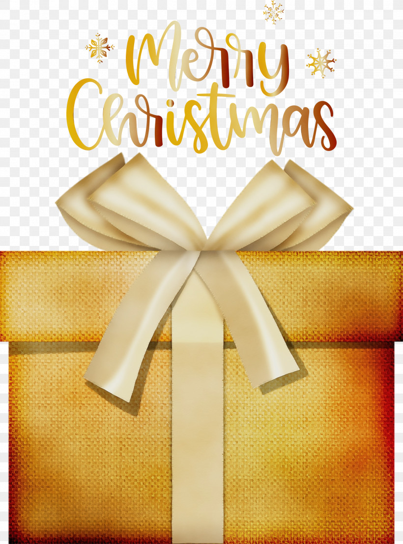 Ribbon Gift Yellow Meter Font, PNG, 2223x2999px, Merry Christmas, Christmas Day, Gift, Meter, Paint Download Free