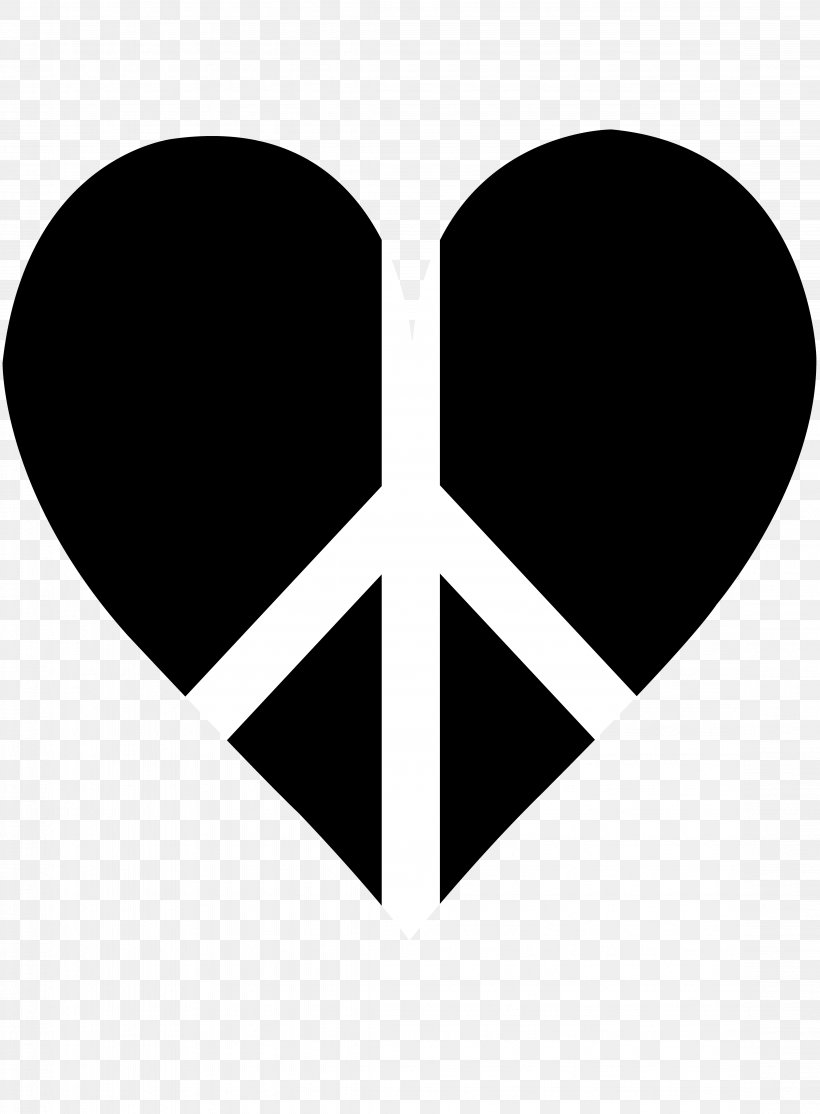 Peace Symbols Heart Clip Art, PNG, 4523x6150px, Peace Symbols, Black And White, Doves As Symbols, Heart, Love Download Free
