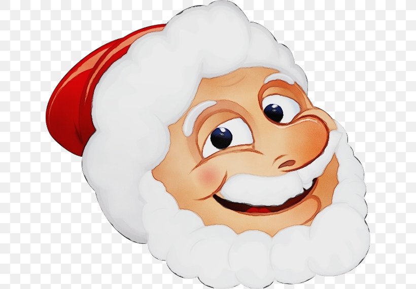Santa Claus, PNG, 640x570px, Watercolor, Cartoon, Paint, Santa Claus, Smile Download Free