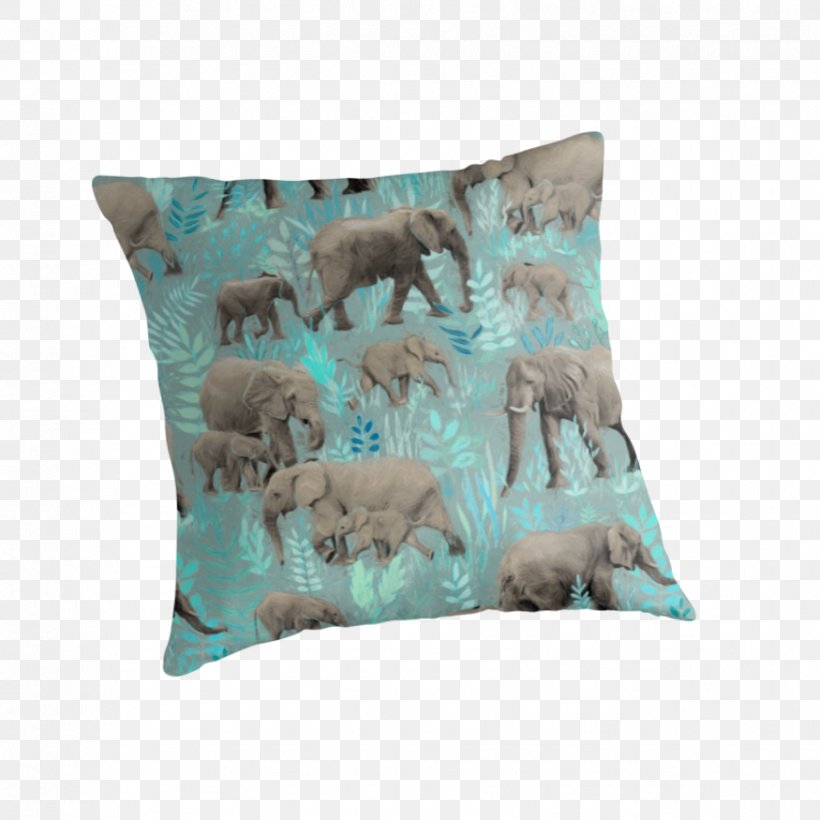 Throw Pillows Cushion Turquoise Teal, PNG, 875x875px, Pillow, Cushion, Elephants, Teal, Throw Pillow Download Free