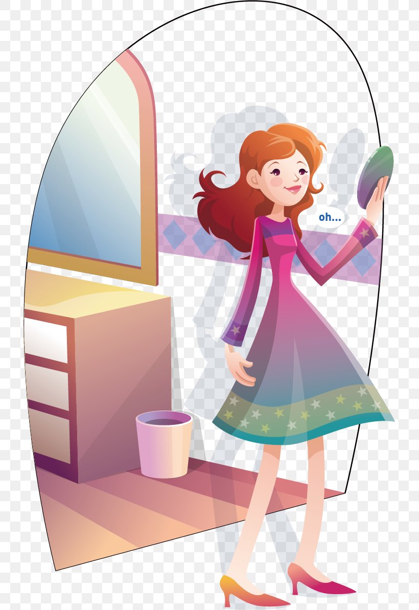 Mirror Illustration, PNG, 727x1193px, Watercolor, Cartoon, Flower, Frame, Heart Download Free