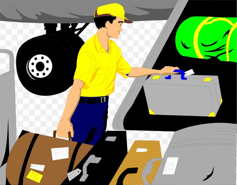 Airplane Baggage Handler Clip Art, PNG, 958x749px, Airplane, Airport, Airport Checkin, Airport Terminal, Baggage Download Free