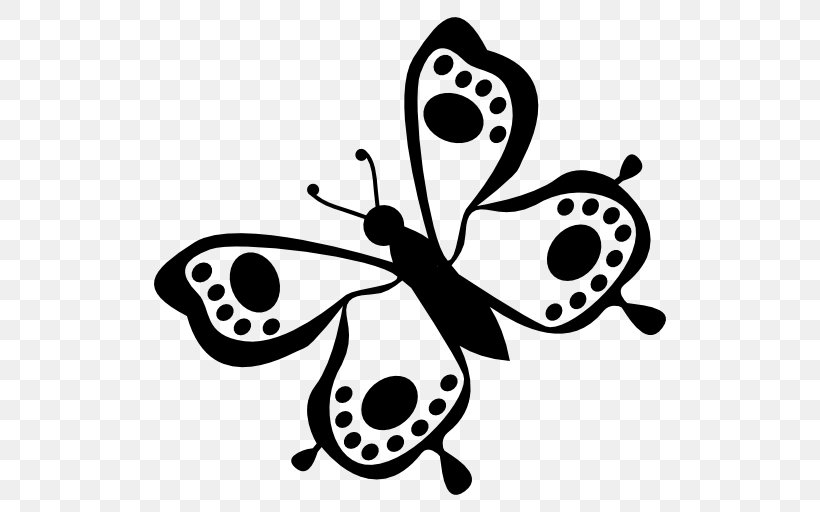 Butterfly Graphic Design Clip Art, PNG, 512x512px, Butterfly, Animal, Artwork, Black, Black And White Download Free