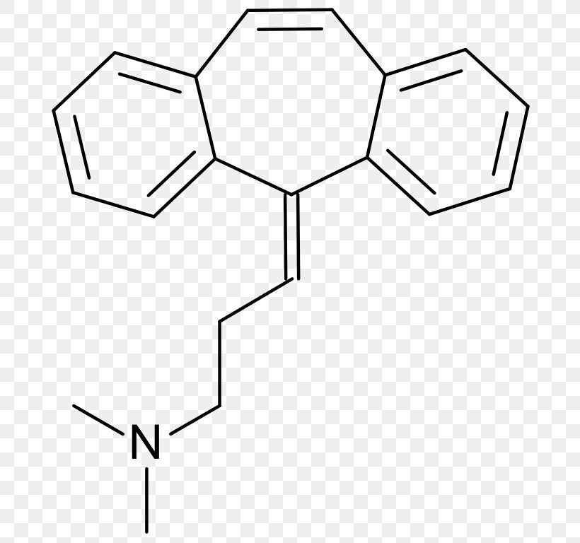 Cyclobenzaprine Dibenzazepine Amitriptyline Dibenzocycloheptene Carbamazepine, PNG, 696x768px, Cyclobenzaprine, Amitriptyline, Antidepressant, Area, Black Download Free