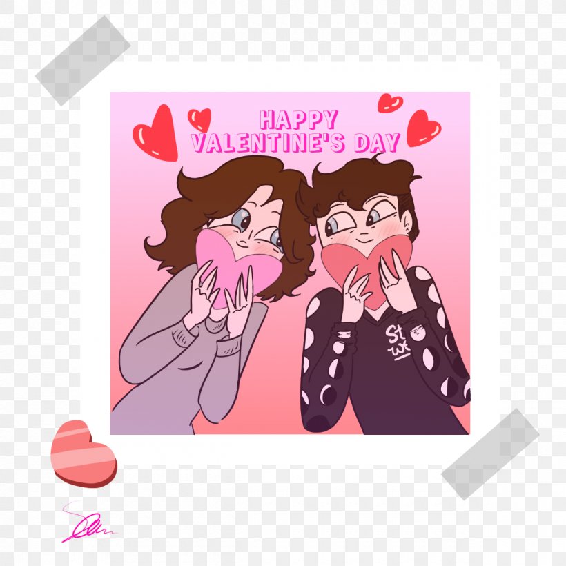 Fan Art Valentine's Day Cartoon Greeting & Note Cards, PNG, 1200x1200px, Watercolor, Cartoon, Flower, Frame, Heart Download Free