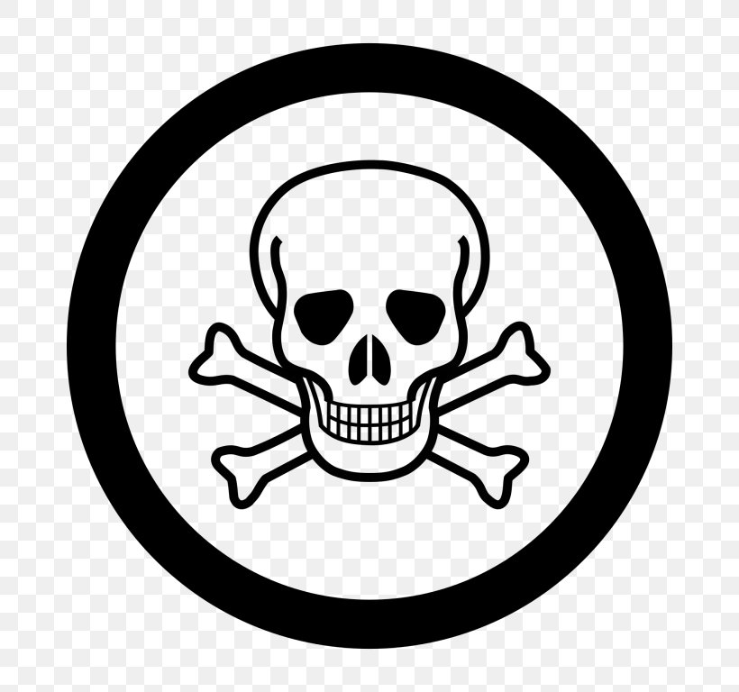 Workplace Hazardous Materials Information System Hazard Symbol Poison Dangerous Goods, PNG, 768x768px, Hazard Symbol, Black And White, Bone, Dangerous Goods, Hazard Download Free