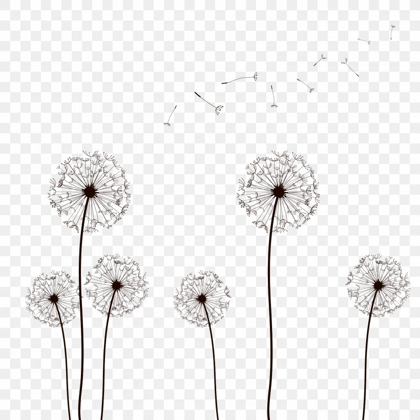Clip Art Image Drawing Illustration, PNG, 3000x3000px, Drawing, Common Dandelion, Dandelion, Flower, Photography Download Free