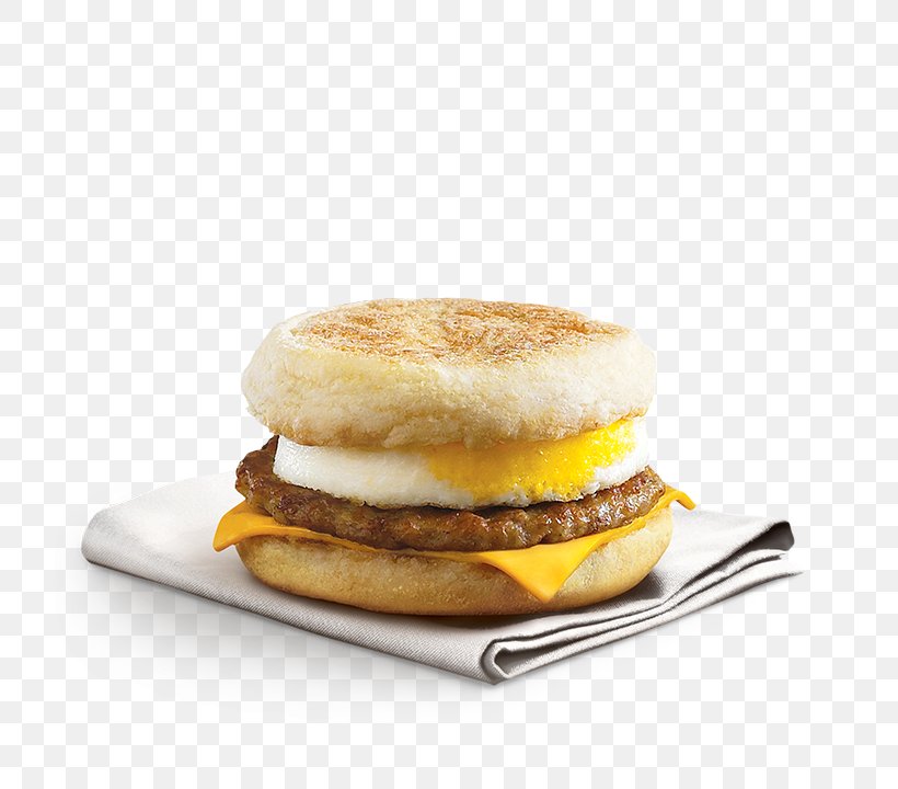 McDonald's Sausage McMuffin Breakfast Hamburger English Muffin Cheeseburger, PNG, 720x720px, Breakfast, Breakfast Sandwich, Breakfast Sausage, Cachapa, Cheeseburger Download Free