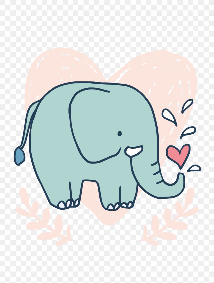 Elephant Computer File, PNG, 1134x1500px, Watercolor, Cartoon, Flower, Frame, Heart Download Free