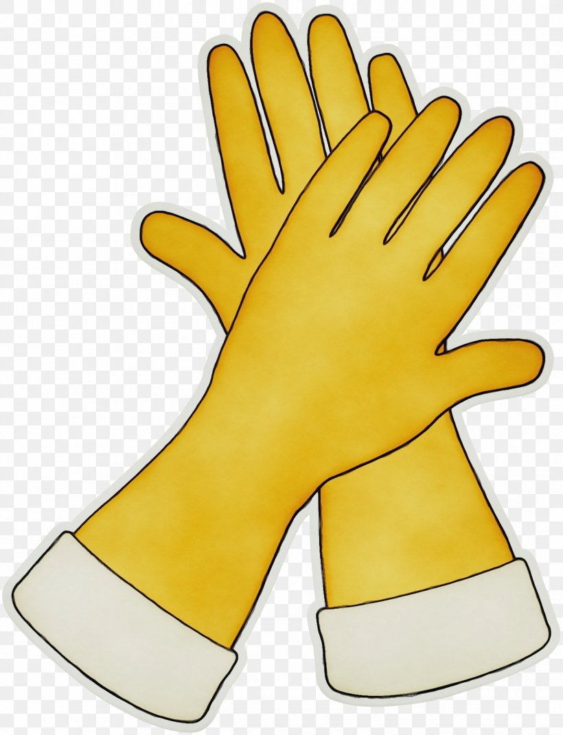 Safety Glove Yellow Personal Protective Equipment Glove Finger, PNG, 1268x1657px, Watercolor, Fashion Accessory, Finger, Glove, Hand Download Free