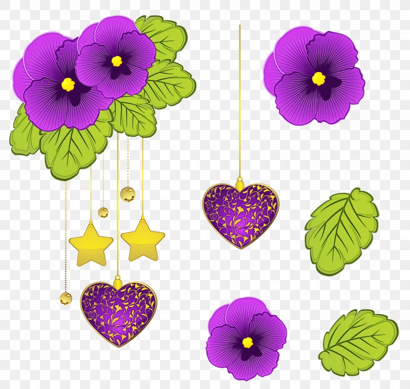 Purple Violet Flower Plant Heart, PNG, 3000x2847px, Watercolor, Cut Flowers, Flower, Heart, Morning Glory Download Free