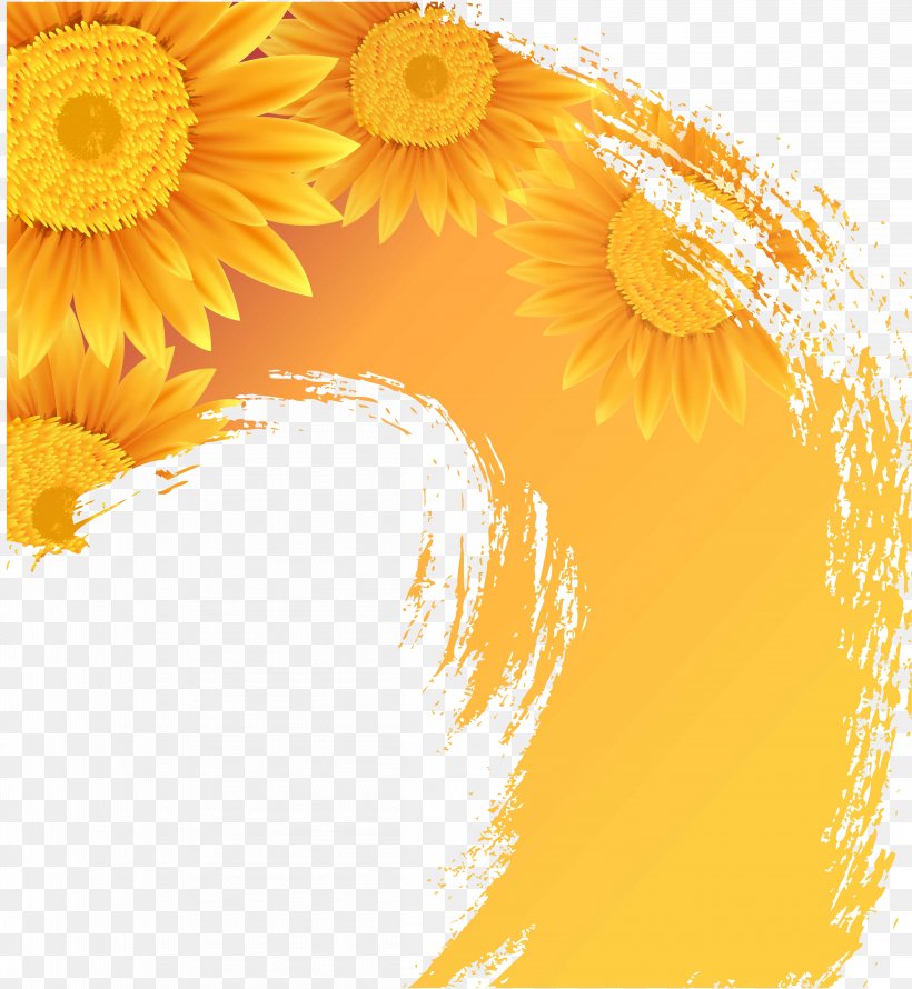 Common Sunflower Illustration, PNG, 4616x5014px, Common Sunflower, Cut Flowers, Daisy Family, Drawing, Floral Design Download Free