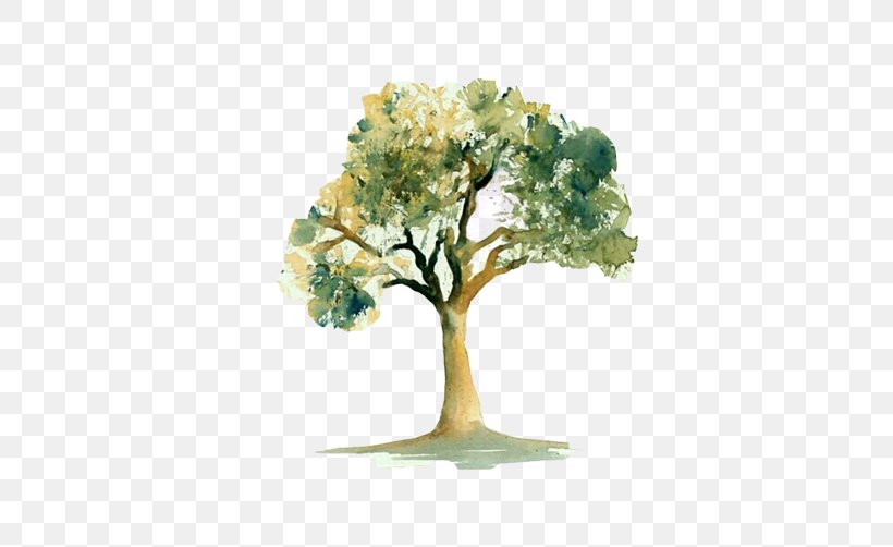 Landscape Tree Watercolor Picture Material, PNG, 502x502px, Watercolor Painting, Branch, Creative Industries, Creative Work, Creativity Download Free