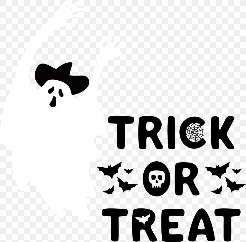Trick Or Treat Halloween Trick-or-treating, PNG, 3000x2956px, Trick Or Treat, Black And White, Cartoon, Halloween, Logo Download Free