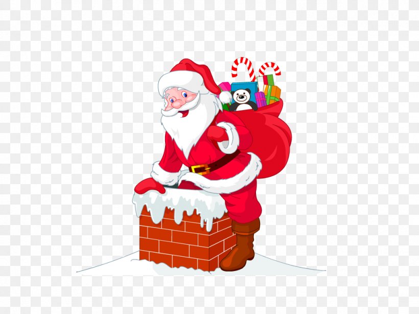 Santa Claus Gift Clip Art, PNG, 1023x767px, Santa Claus, Chimney, Christmas, Christmas Decoration, Christmas Ornament Download Free