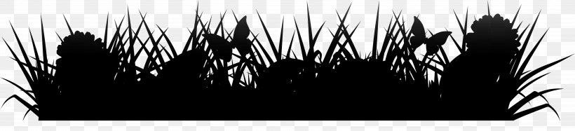 Silhouette Grasses Tree, PNG, 6836x1565px, Silhouette, Blackandwhite, Grasses, Monochrome, Monochrome Photography Download Free