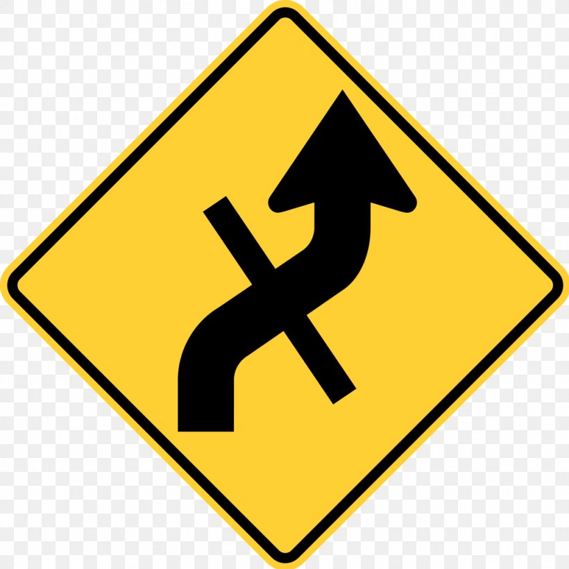 Reverse Curve Traffic Sign Warning Sign Road, PNG, 1024x1024px, Reverse Curve, Area, Brand, Junction, Logo Download Free