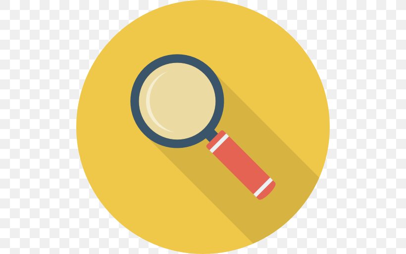Magnifying Glass, PNG, 512x512px, Magnifying Glass, Brand, Magnifier, Orange, Yellow Download Free